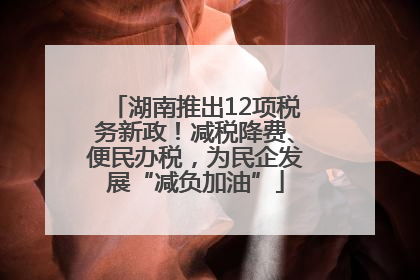 湖南推出12项税务新政！减税降费、便民办税，为民企发展“减负加油”