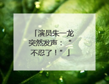 演员朱一龙突然发声：“不忍了！”