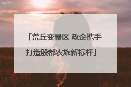 荒丘变景区 政企携手打造殷都农旅新标杆