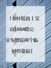 老叶较真丨宝山1604路公交车增设两个临时停靠站