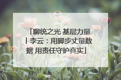 聊统之光 基层力量丨李云：用脚步丈量数据 用责任守护真实