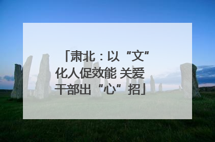 肃北：以“文”化人促效能 关爱干部出“心”招