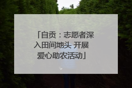 自贡：志愿者深入田间地头 开展爱心助农活动