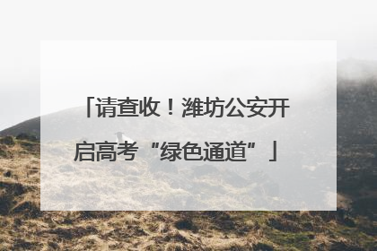 请查收！潍坊公安开启高考“绿色通道”