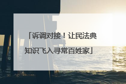 诉调对接！让民法典知识飞入寻常百姓家