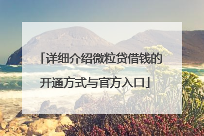 详细介绍微粒贷借钱的开通方式与官方入口