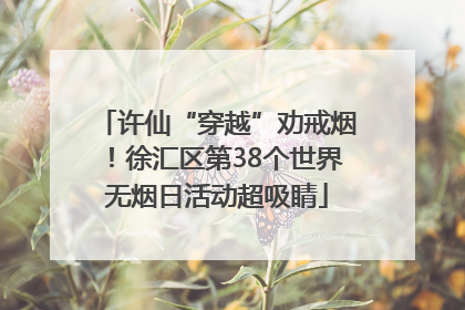 许仙“穿越”劝戒烟！徐汇区第38个世界无烟日活动超吸睛