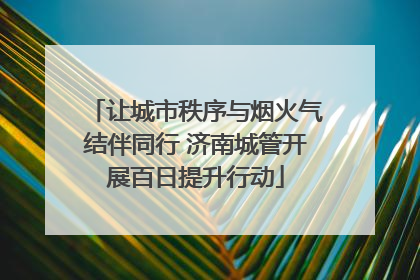 让城市秩序与烟火气结伴同行 济南城管开展百日提升行动