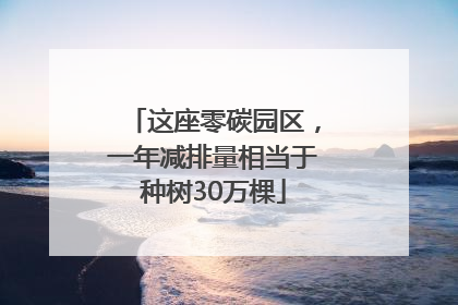 这座零碳园区，一年减排量相当于种树30万棵