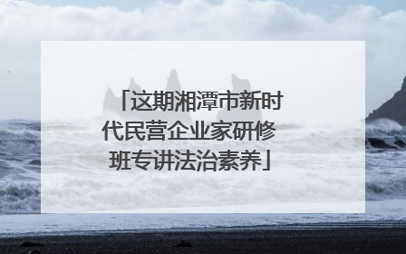这期湘潭市新时代民营企业家研修班专讲法治素养