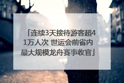 连续3天接待游客超41万人次 世运会前省内最大规模龙舟赛事收官