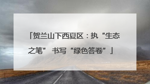 贺兰山下西夏区：执“生态之笔” 书写“绿色答卷”