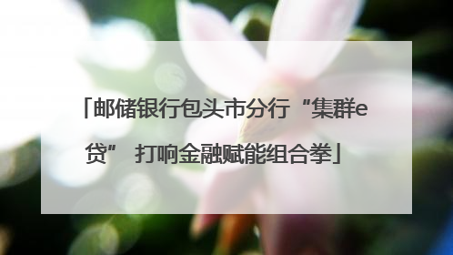 邮储银行包头市分行“集群e贷” 打响金融赋能组合拳