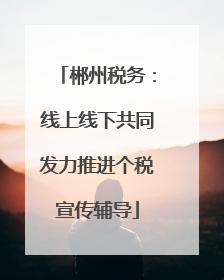 郴州税务：线上线下共同发力推进个税宣传辅导