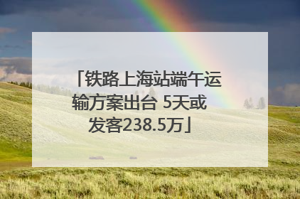 铁路上海站端午运输方案出台 5天或发客238.5万