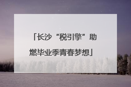 长沙“税引擎”助燃毕业季青春梦想