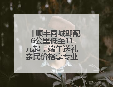 顺丰同城即配6公里低至11元起，端午送礼亲民价格享专业高端服务