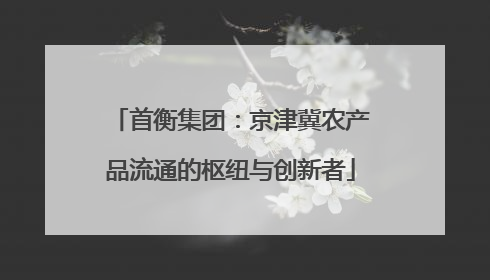 首衡集团：京津冀农产品流通的枢纽与创新者