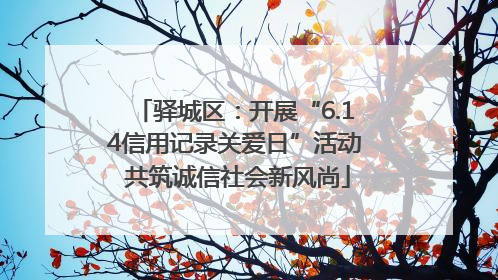 驿城区：开展“6.14信用记录关爱日”活动 共筑诚信社会新风尚