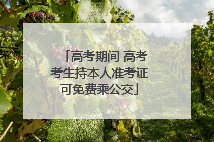 高考期间 高考考生持本人准考证可免费乘公交