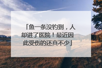 鱼一条没钓到，人却进了医院！最近因此受伤的还真不少