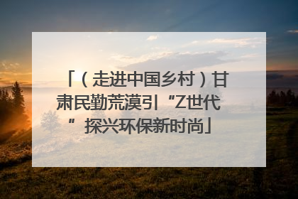 （走进中国乡村）甘肃民勤荒漠引“Z世代”探兴环保新时尚