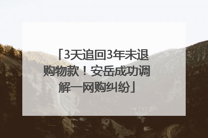 3天追回3年未退购物款！安岳成功调解一网购纠纷