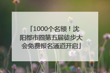 1000个名额！沈阳都市圈第五届徒步大会免费报名通道开启