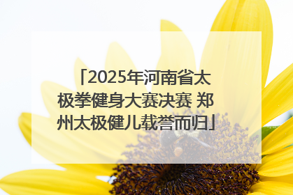 2025年河南省太极拳健身大赛决赛 郑州太极健儿载誉而归