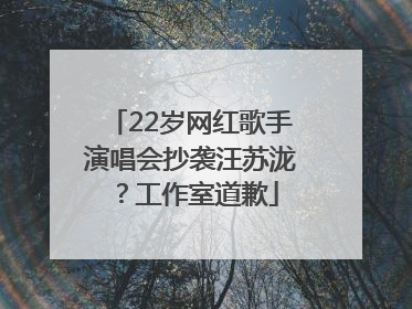 22岁网红歌手演唱会抄袭汪苏泷？工作室道歉