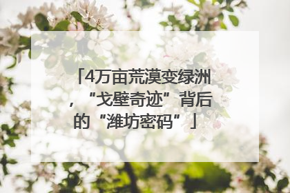 4万亩荒漠变绿洲，“戈壁奇迹”背后的“潍坊密码”