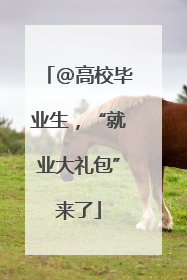 @高校毕业生，“就业大礼包”来了